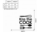 Kiss the Cook Quotes Wall Decal Family Quotes Vinyl Art Stickers